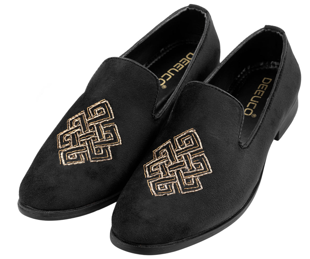 Deeuco Premium Black Velvet Zardozi embroidery Jutti