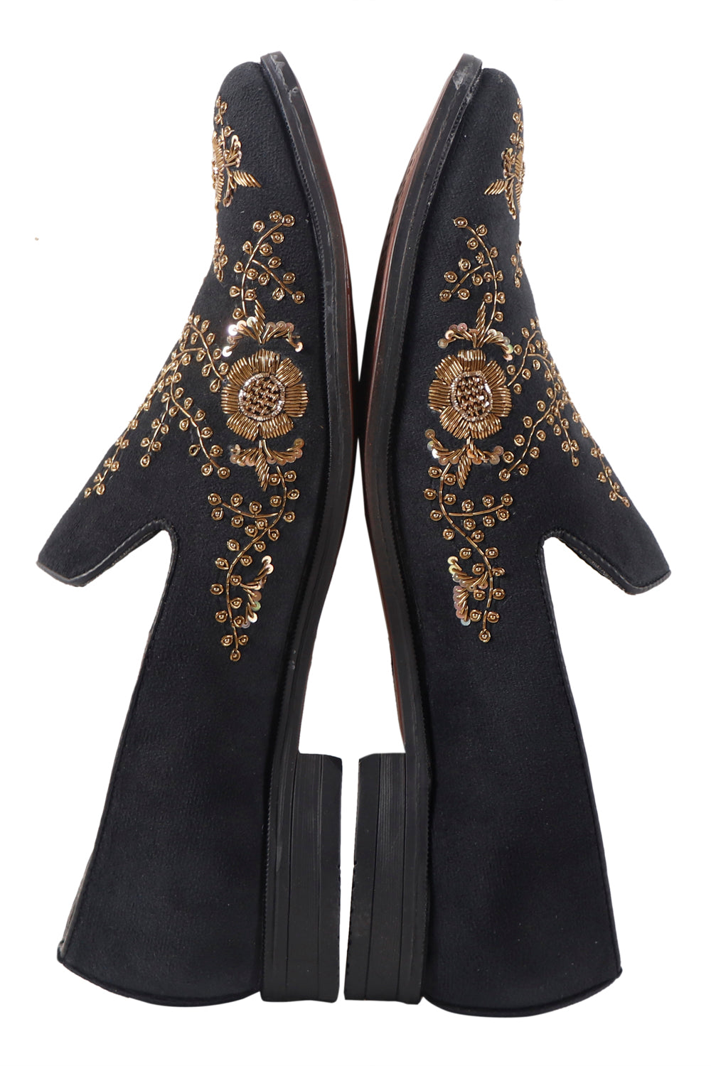 Deeuco Premium Black Velvet Zardozi embroidery Jutti